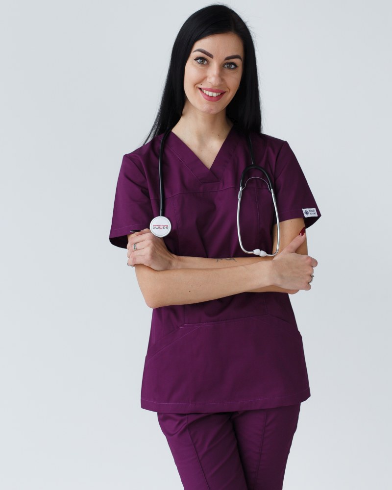 Медична сорочка жіноча Топаз фіолетова