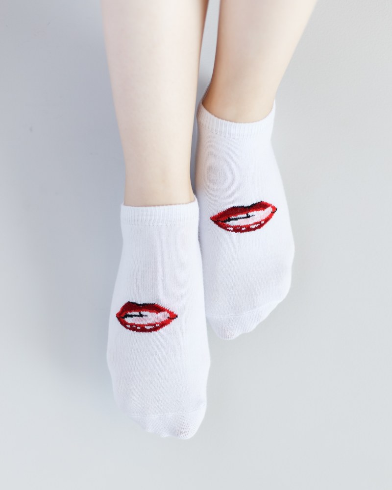 Медицинские носки следы с принтом Lips