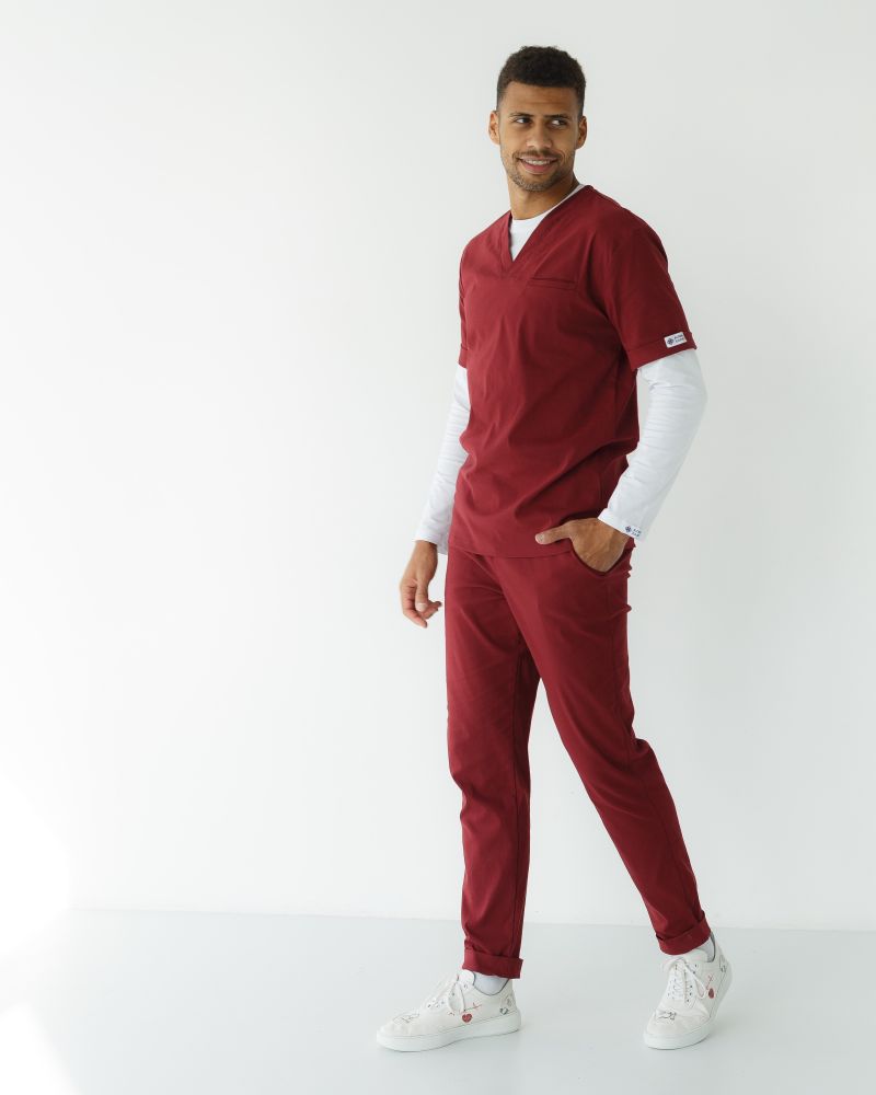 Комплект: медицинский костюм мужской Марсель + медицинский лонгслив мужской #2