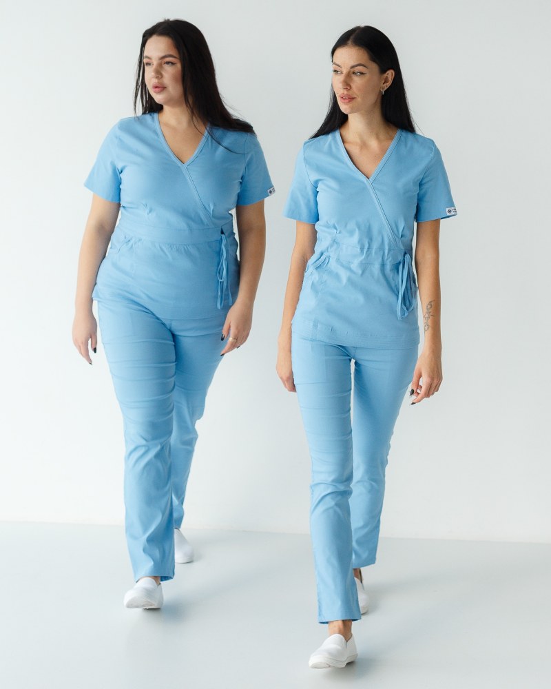 Медицинский костюм женский Рио голубой