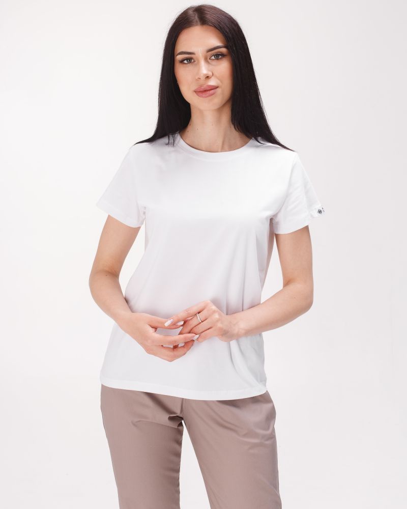 Медична класична футболка жіноча біла