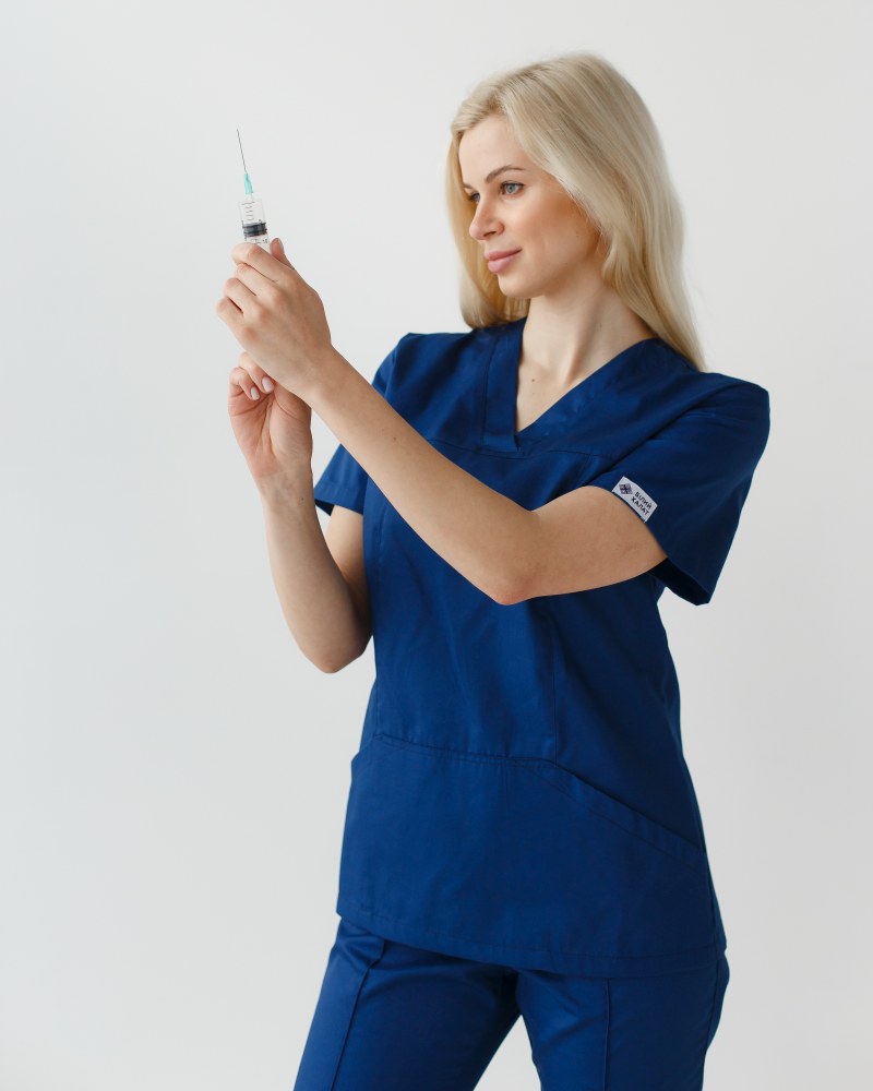 Медична сорочка жіноча Топаз синя