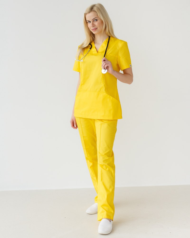 Медицинский костюм женский Топаз желтый