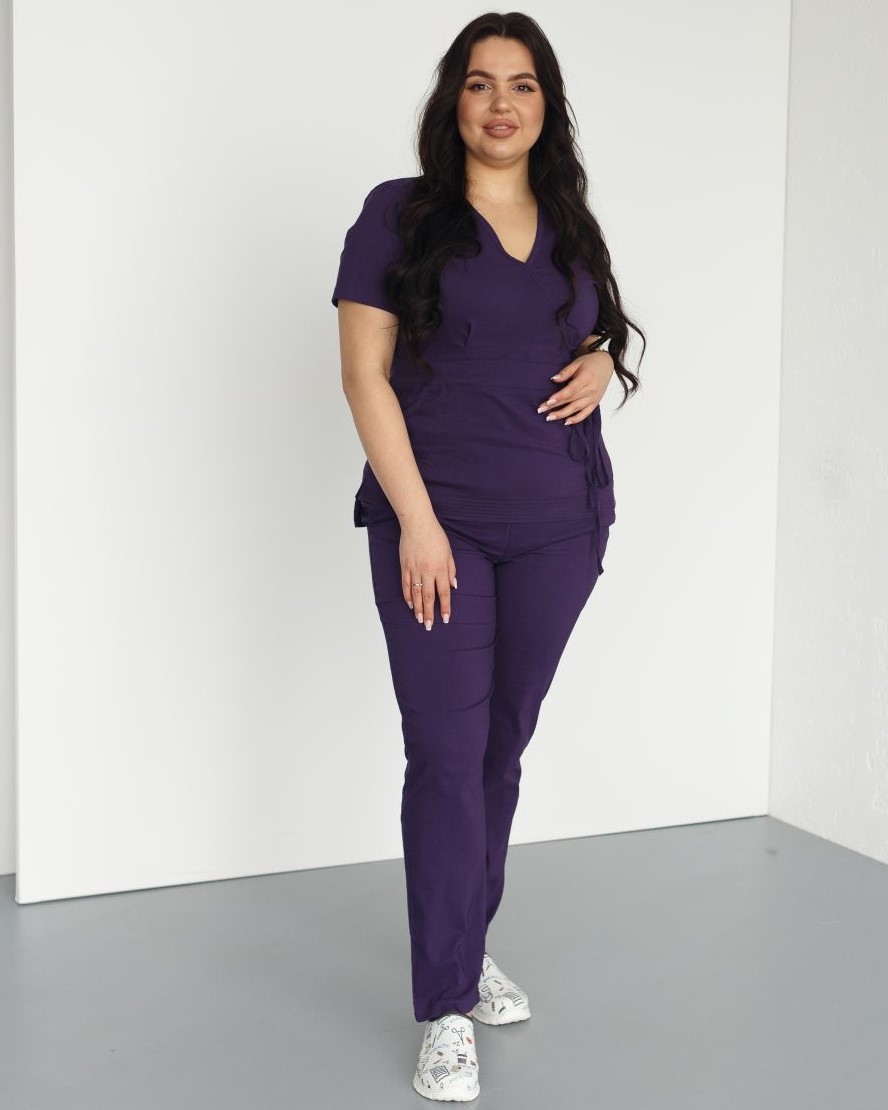 Медичний костюм жіночий Ріо фіолетовий +SIZE