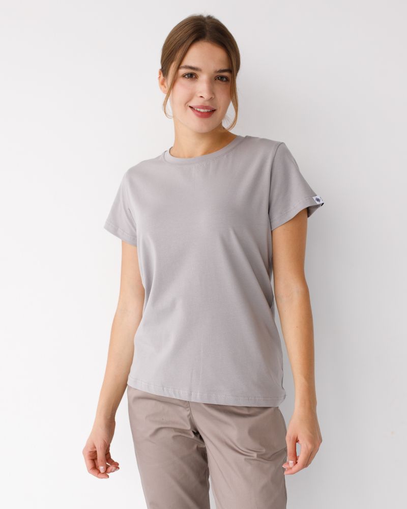 Медична класична футболка жіноча світло-сіра