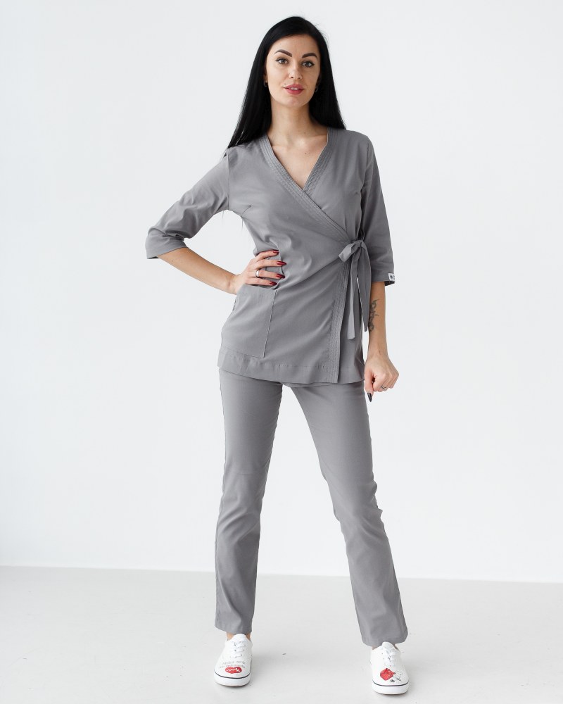 Медицинский костюм женский Шанхай серый