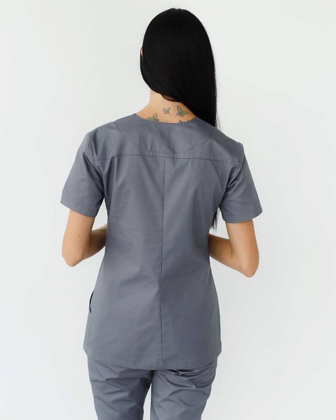 Медична сорочка жіноча Топаз темно-сіра 2