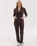 Медицинский костюм женский Сеул коричневый