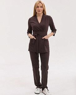 Медицинский костюм женский Сеул коричневый