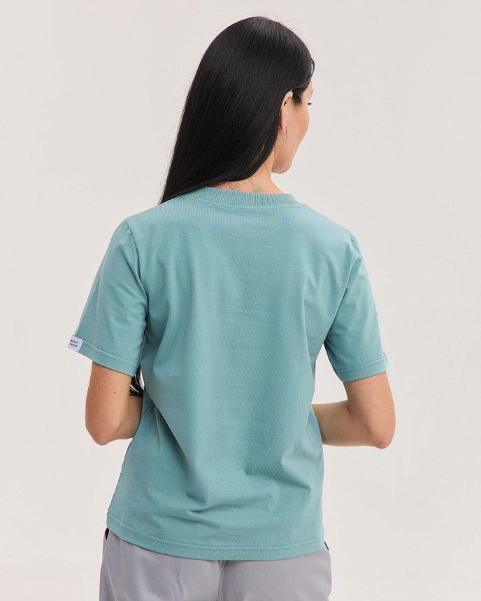 Медицинская базовая футболка женская нефритовая 3