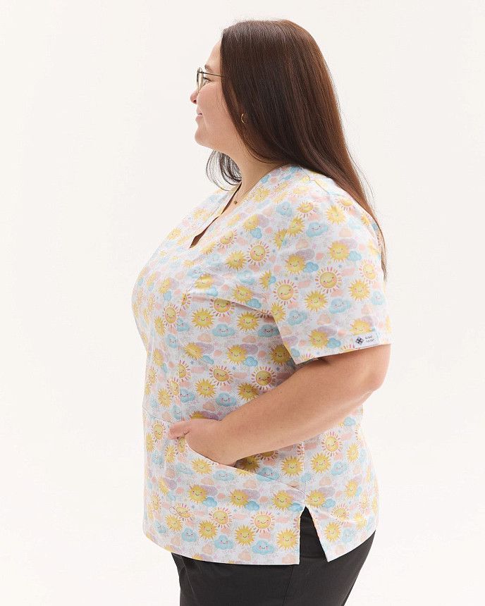 Медицинская рубашка женская Топаз принт Sun NEW +SIZE 2