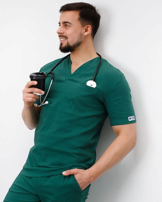 Медицинский костюм мужской Марсель зеленый 2