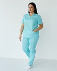 Медицинский костюм женский Топаз мятный +SIZE (уценка/брак)