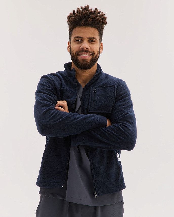 Медицинская кофта мужская флисовая Финляндия темно-синяя 2