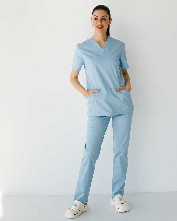 Медицинский костюм женский Топаз лазурный NEW (уценка/брак)