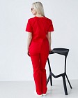 Медицинская рубашка женская Топаз красная 2