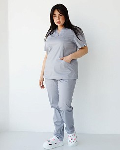 Медичний костюм жіночий Топаз сірий NEW +SIZE