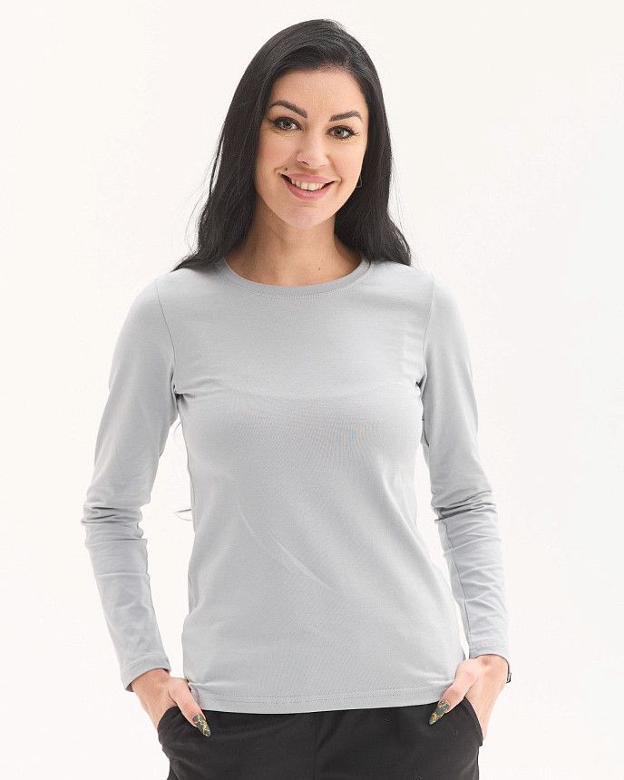 Медичний лонгслів жіночий сірий