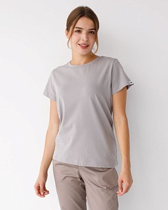 Медицинская классическая футболка женская светло-серая