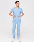 Медицинский костюм мужской Милан светло-голубой
