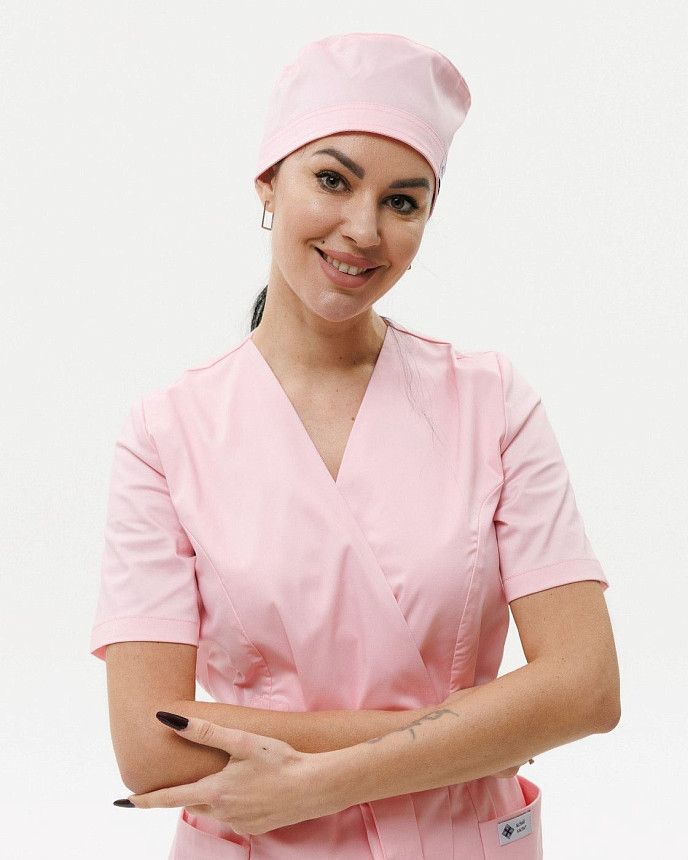 Медична шапочка світло-рожева (Elitе Stretch) 2