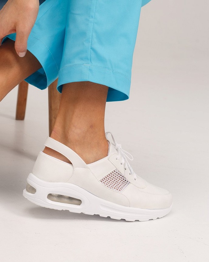 Взуття медичне жіноче кросівки з відкритою п'ятою White Air підошва 4