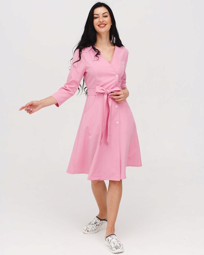 Медицинское платье женское Прованс розовое 6