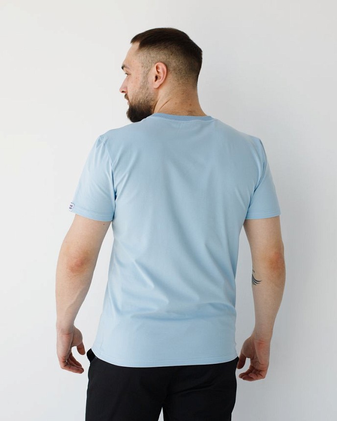 Медична базова футболка чоловіча блакитна 2