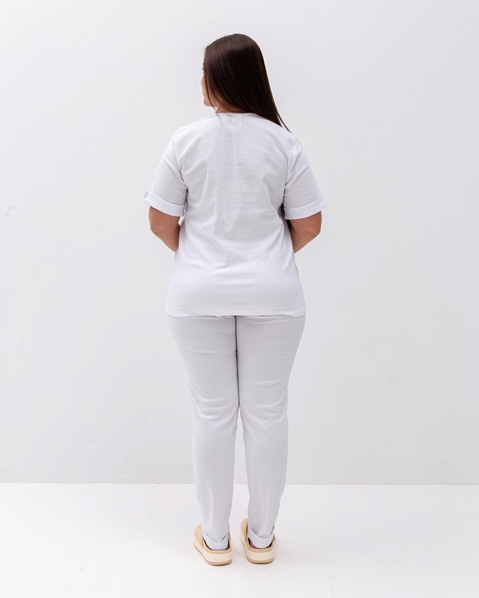 Медичний костюм жіночий Марсель білий +SIZE 6