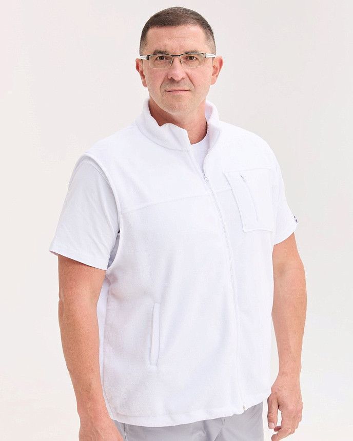 Медицинская жилетка мужская флисовая Говерла белая +SIZE 2