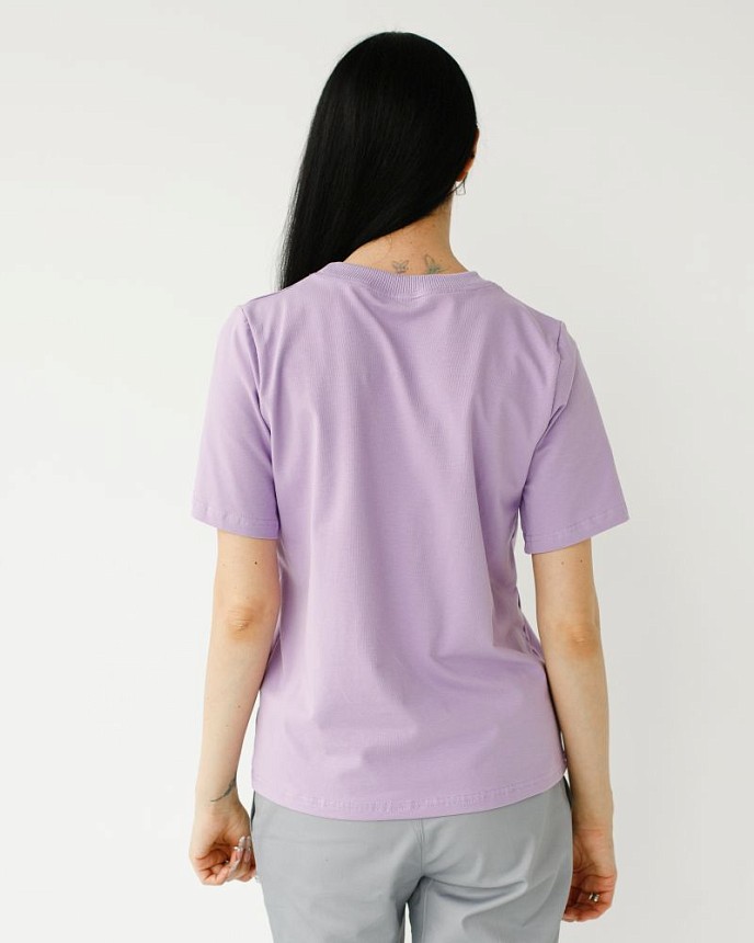 Медицинская базовая футболка женская лавандовая 4