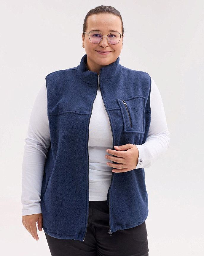 Медицинская жилетка женская флисовая Говерла синяя +SIZE 2