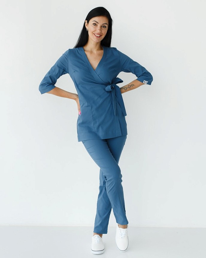 Медичний костюм жіночий Шанхай синій 8