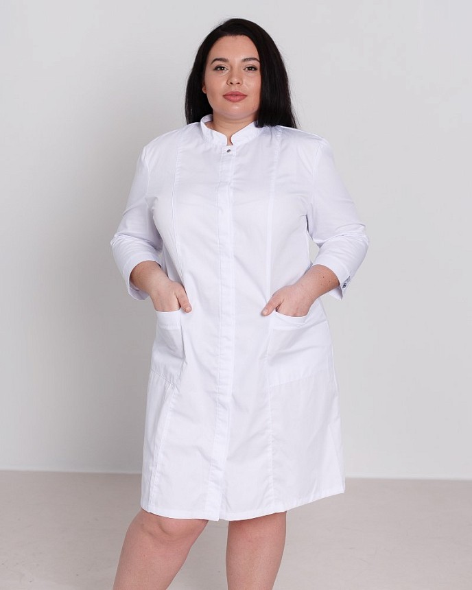 Медичний халат жіночий Сакура білий +SIZE 3
