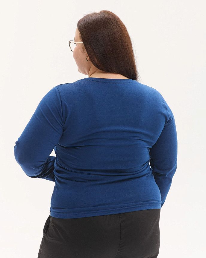 Медичний лонгслів жіночий синій +SIZE 3