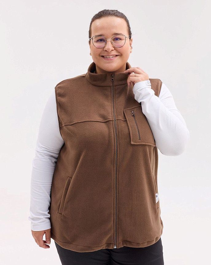 Медична жилетка жіноча флісова Говерла коричнева +SIZE 2