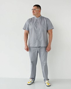 Медичний костюм чоловічий Бостон сірий +SIZE