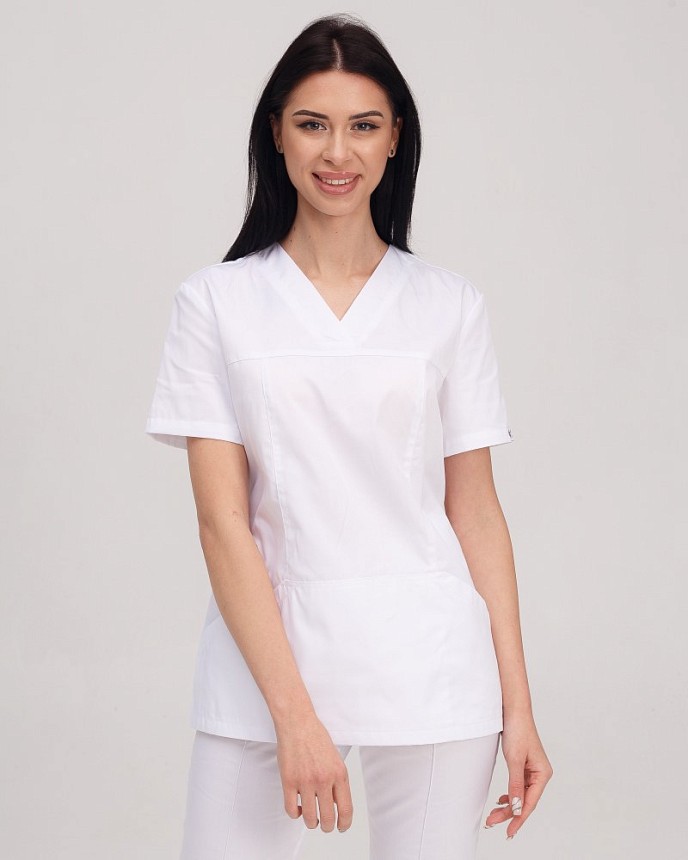 Медицинская рубашка женская Топаз белая