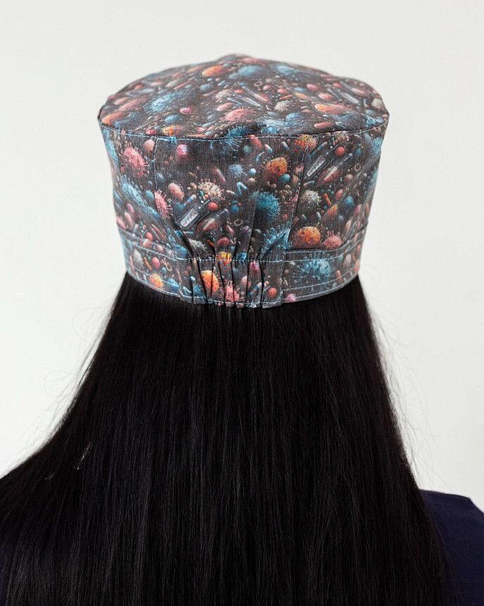 Медицинская шапочка с принтом Virus 2