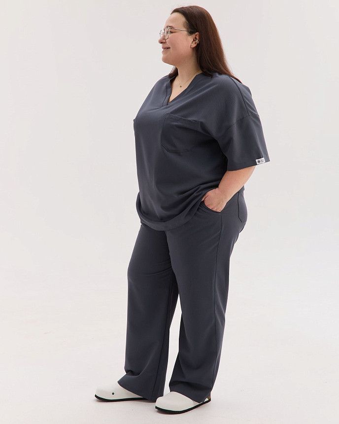 Медицинский костюм женский Чикаго темно-серый +SIZE 3