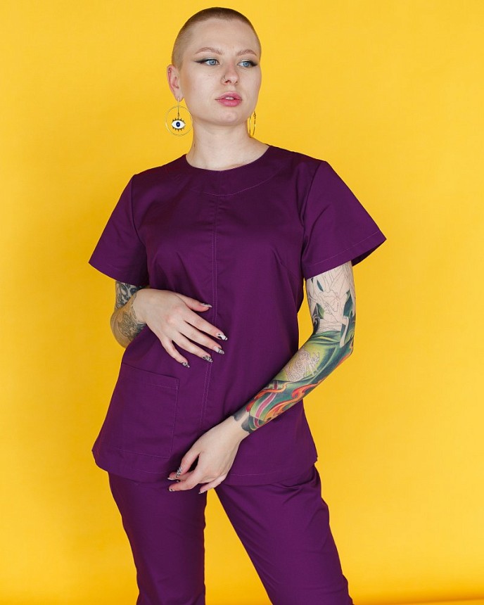 Медицинский костюм женский Жасмин фиолетовый 3