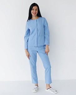 Медичний костюм жіночий Жаклін блакитний (Віскоза «Еліт»)