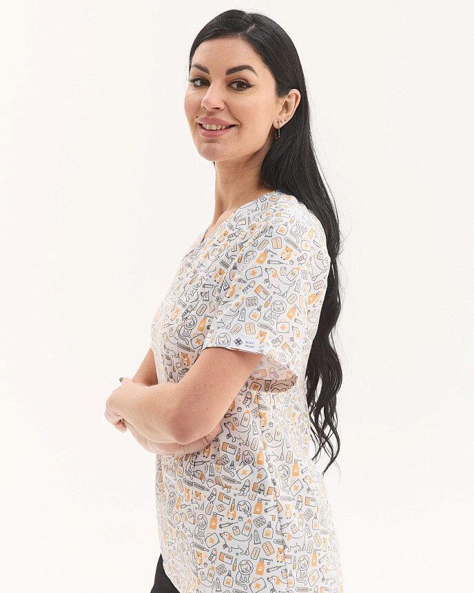 Медицинская рубашка женская Аризона принт CatDog 2