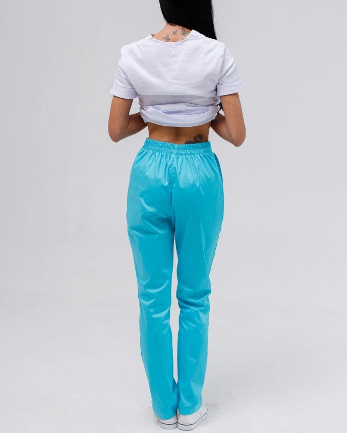 Медицинские женские брюки Торонто светло-бирюзовые 2