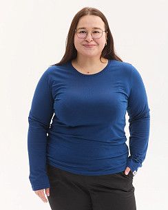 Медицинский лонгслив женский синий +SIZE