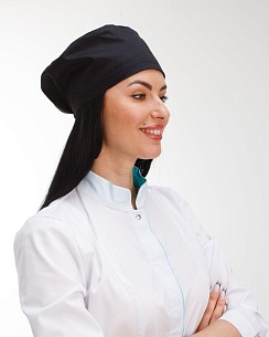 Медицинская классическая  шапочка на завязках черная