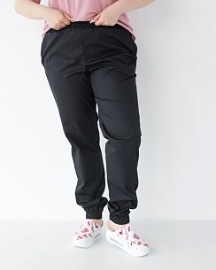 Медицинские брюки женские джогеры черные +SIZE