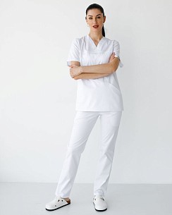 Медицинский костюм женский Топаз белый NEW