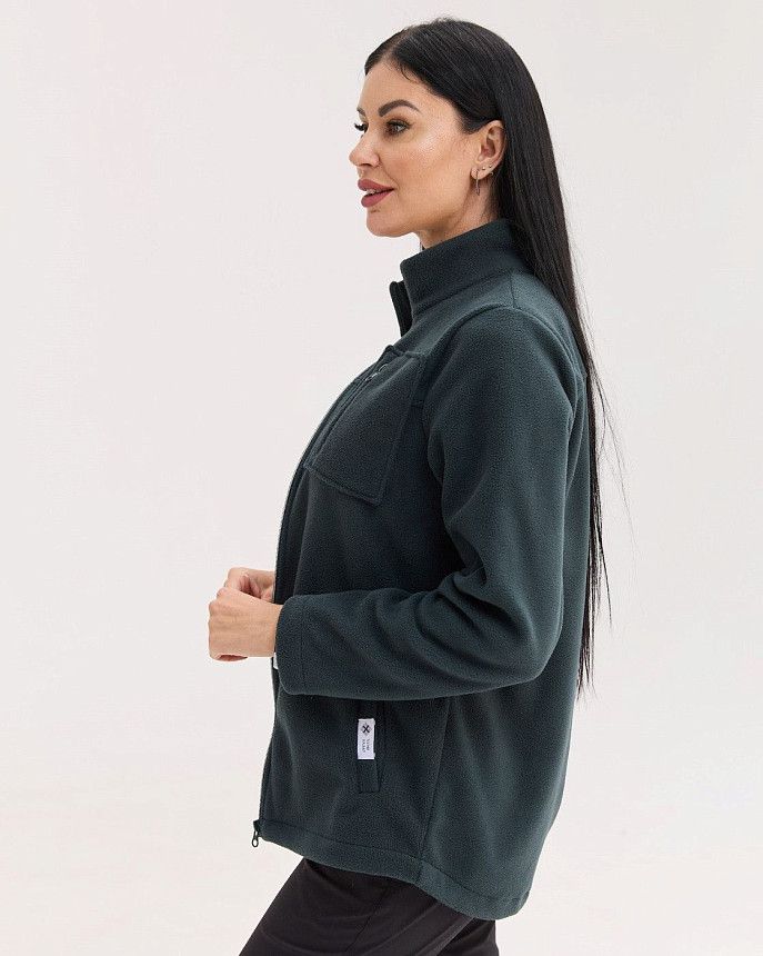 Медична кофта жіноча флісова Фінляндія темно-зелена 2 Білий Халат Медична кофта жіноча флісова Фінляндія темно-зелена 2