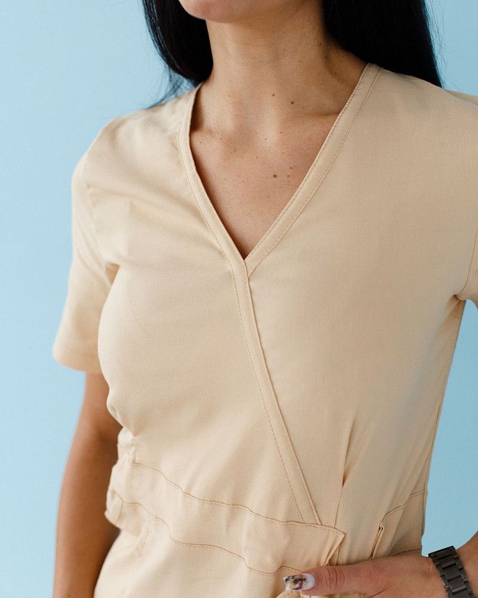 Медичний костюм жіночий Ріо бежевий (уцінка/брак) 3